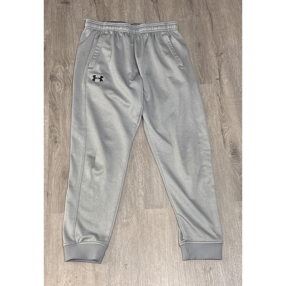 Under Armour Mens ColdGear Fleece Joggers Gray Loose Fit Sweatpants Medium